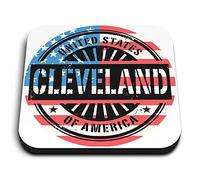 1 x Square MDF Fridge Magnet - Cleveland Ohio USA American Flag 6070