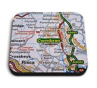 1 x Square MDF Fridge Magnet - Cwmbran Wales Welsh Travel Map 44824