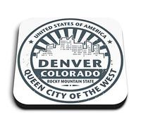 1 x Square MDF Fridge Magnet - Denver Colorado USA Travel 5734