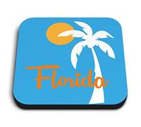 1 x Square MDF Fridge Magnet - Florida Miami Beach Palm Tree USA 5349