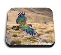 1 x Square MDF Fridge Magnet - Flying Kea Bird Parrot Birds 45049