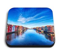 1 x Square MDF Fridge Magnet - Houses Trondheim City Norway 45370