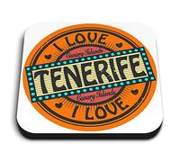 1 x Square MDF Fridge Magnet - I Love Tenerife Canary Islands Travel 5515