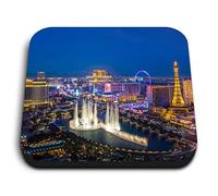 1 x Square MDF Fridge Magnet - Las Vegas Strip USA America 3416