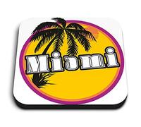 1 x Square MDF Fridge Magnet - Miami Beach Florida United States USA 7101