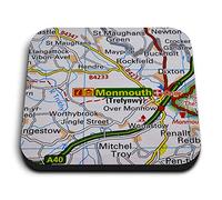 1 x Square MDF Fridge Magnet - Monmouth Wales Welsh Travel UK Map 45766