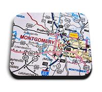 1 x Square MDF Fridge Magnet - Montgomery Alabama America USA Travel Map 45773