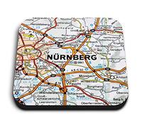 1 x Square MDF Fridge Magnet - Nuremberg City Germany German Travel Map 45896