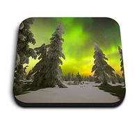 1 x Square MDF Fridge Magnet - Polar Northern Lights Lapland Norway 16672