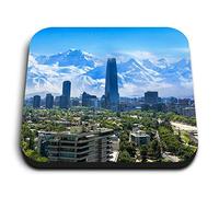 1 x Square MDF Fridge Magnet - Santiago Chile The Andes 3641