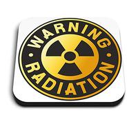 1 x Square MDF Fridge Magnet - Warning Radiation Sign Nuclear 7151