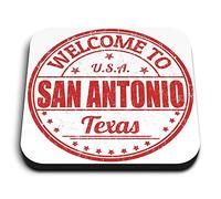 1 x Square MDF Fridge Magnet - Welcome To San Antonio Texas USA 5886