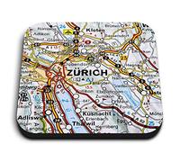1 x Square MDF Fridge Magnet - Zurich City Switzerland Europe Map 46533