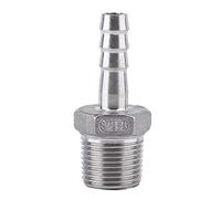 1 x SS304 Stainless Steel Barbed Hose Connector with Thread Adaptor DFE Tail Pipe 1/8~3/4
