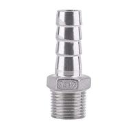 1 x SS304 Stainless Steel Barbed Hose Connector with Thread Adaptor DFE Tail Pipe 1/8~3/4