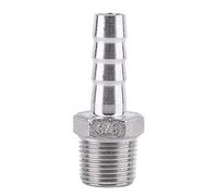 1 x SS304 Stainless Steel Barbed Hose Connector with Thread Adaptor DFE Tail Pipe 1/8~3/4