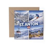 1 x St Anton Austria Tyrol Greeting Card - Ski Resort Skiing Snowboard Gift #71791