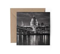 1 x St. Paul's Cathedral London Greeting Card - GB Black & White Photography Office Birthday Gift #71763