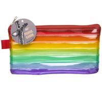1 x Standard (20cm x 12cm) Multi Coloured Pencil Cases Rainbow Coloured Pencil Pen Zipper PP Bag