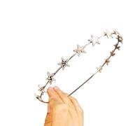 1 x Star Metal Headband for Women, Decorative Headbands, Fashionable Hair Band, Alloy Hair Accessories, Five-Pointed Star Headband for Women, Party Decoration, Bridesmaids, Silver