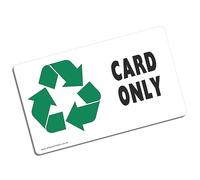 1 x Sticker Card Only Recycling Bin Environment Recycle Logo Sign Waste Hygiene Office Shop Kitchen Business School Home Warehouse Notice Label 125x75mm Landscape CA1