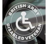 1 x Sticker Disabled Army Veteran Not All Disabilities Are VISIBLE Sign Military Car Window Disability White on Clear ROUND 100mm D65 (Inside Window to Face Outwards *Not for Tinted Windows*)