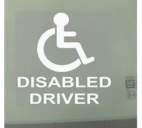 1 x Sticker Disabled Driver Internal WINDOW Sign Car Van Truck Vehicle Disability Scooter Mobility Self Adhesive Handicapped Logo 100mm D42