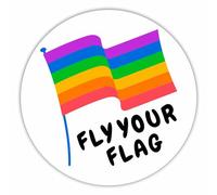 1 x Sticker Gay Pride Fly Your Flag Sign LGBTQ Lesbian Bisexual Transgender Sexuality Gender Equality Queer Pansexual Non-Binary Ally B3 (Externally to Surfaces)