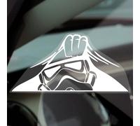 1 x SW4 Sticker Sign Stormtrooper Peeking Car Window Star Wars Imperial Helmet Empire Force Dark Side Sith Vinyl Decal Truck Vehicle Reverse or External Bumper Label (External to Smooth Surfaces)