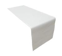 1 x Table Runner 45x150 cm in White (17,71 x 59,05 inch) 100% Cotton 285 gr/qm. High Quality. Lemos-Home.