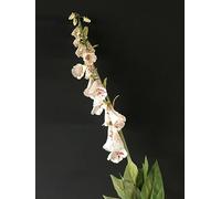 1 x Tall Faux Silk Foxglove, White Artificial Wild Flowers Cream Fox Gloves - 110cm - Realistic Likelike Fake Flower Greenery - Spring, Summer