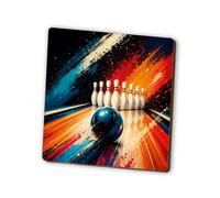 1 x Ten Pin Bowling MDF Magnet - Colourful Ball Pins Bowler Fan Gift #73284