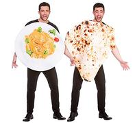 1 x Tikka Masala Costume + 1 x Naan Bread Costume : Adult Couples Friends Indian Food Curry Theme Stag Novelty Fancy Dress
