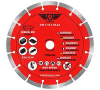 1 x TopsTools TTDS230 230mm (9 inch) x 10mm x 22.23mm Bore Segmented Diamond Angle Grinder Circular Saw Blade