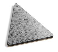 1 x Triangle Coaster - BW - Egyptian Hieroglyphics Stone Wall Cork Backed MDF Glossy Tea Coffee Accessory #37020