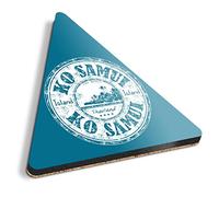 1 x Triangle Coaster - Ko Samui Thailand Thai Travel Cork Backed MDF Glossy Tea Coffee Accessory #5837