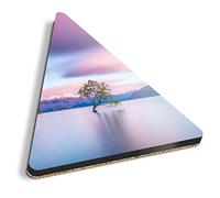 1 x Triangle Coaster - Wanaka New Zealand Travel Cork Backed MDF Glossy Tea Coffee Accessory #2743