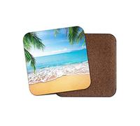 1 x Tropical Beach Drinks Coaster - Sand Sun Holiday Palm Tree Fun #8557