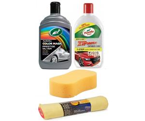 1 x Turtle Wax BLACK Color Magic Polish 1 x Zipwax 1 x Jumbo Sponge 6 x Cloths