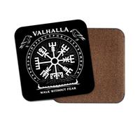 1 x Valhalla Coaster - Walk Without Fear Viking Men's Women's Birthday Office Gift #83984
