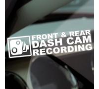 1 x VC24 Sticker Front and Rear View Dash Cam Recording Sign Camera Window Bumper CCTV Decal Security Warning Label Car Taxi HGV Bus Notice Surveillance Video 200x50mm (Inside Window to Face Outwards)