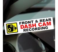 1 x VC25 Sticker Front and Rear View Dash Cam Recording Sign Camera Window Bumper CCTV Decal Security Warning Label Car Taxi 200x50mm Dash Cam (Inside Window to Face Outwards)