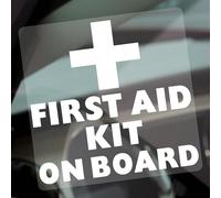 1 x VH7E Sticker First Aid Kit On Board Sign Notice Health and Safety Window Doctor Medical Bus Cab Taxi Ambulance Car Vehicle Decal 100mm W/C (Externally to Smooth Surfaces)