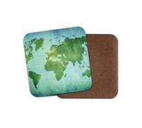 1 x Vintage World Map Coaster - Geography Student Teacher Europe UK Fun #15222