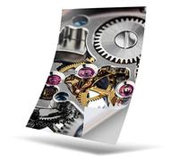 1 x Vinyl Sticker A4 Rectangle Shape 210x297 mm - Clock Mechanism Mechanical Time Art Print Decal Laptop Tablet Luggage Car Wall Fridge Door Sticker #16627