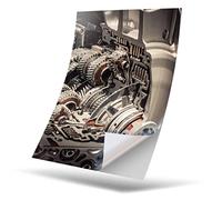 1 x Vinyl Sticker A4 Rectangle Shape 210x297 mm - Engine Engineering Gears Cogs Parts Art Print Decal Laptop Tablet Luggage Car Wall Fridge Door Sticker #16135