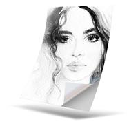 1 x Vinyl Sticker A4 Rectangle Shape 210x297 mm - Pretty Woman Watercolour Portrait Art Print Decal Laptop Tablet Luggage Car Wall Fridge Door Sticker #21209