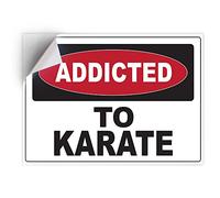 1 x Vinyl Sticker A5 - Rectangle Shape 15,8x21cm Addicted to Karate Warning Funny Art Print Decal Laptop Tablet Luggage Car Wall Fridge Door Sticker #58183