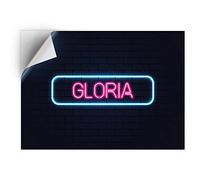 1 x Vinyl Sticker A5 - Rectangle Shape 15,8x21cm Neon Sign Design Gloria Name Art Print Decal Laptop Tablet Luggage Car Wall Fridge Door Sticker #352997