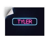 1 x Vinyl Sticker A5 - Rectangle Shape 21x15,8cm Neon Sign Design Tyler Name Vertical (Portrait) Art Print Decal Laptop Tablet Luggage Car Wall Fridge Door Sticker #352552